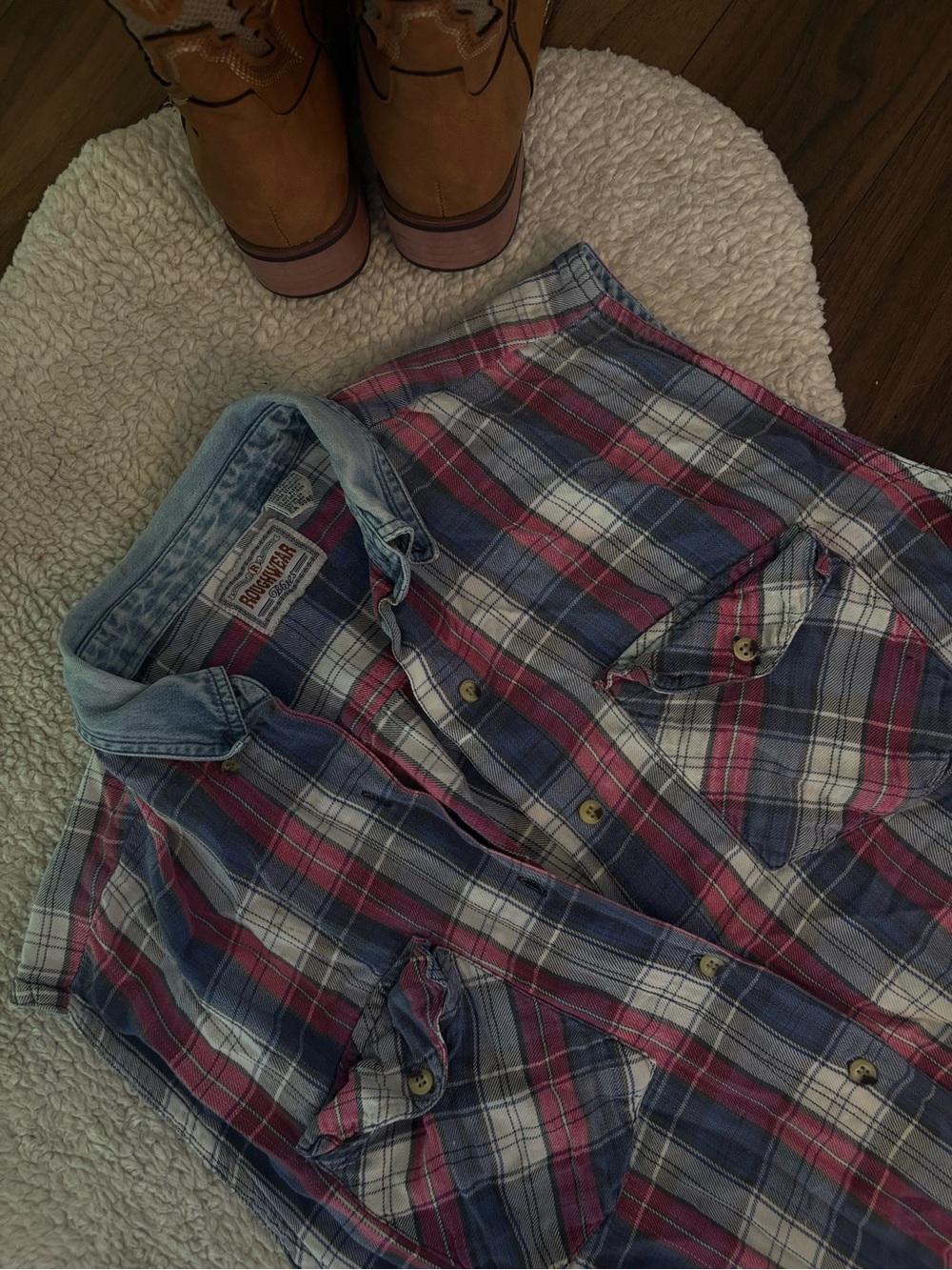 🤎VINTAGE PLAID SLEEVELESS BUTTON UP